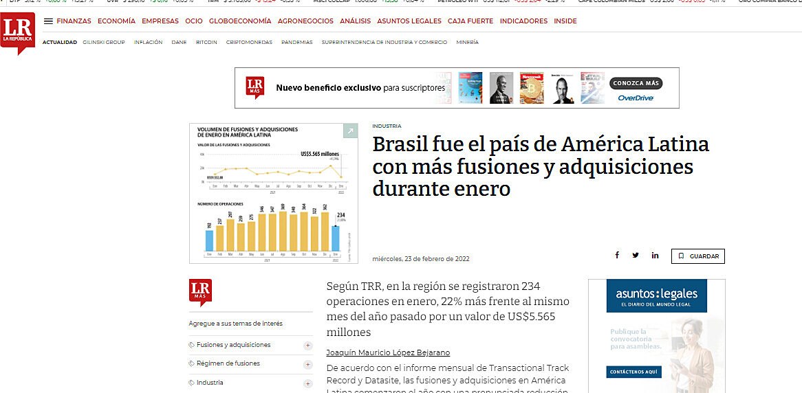 Brasil fue el pas de Amrica Latina con ms fusiones y adquisiciones durante enero